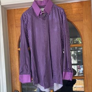 Duru’s custom dress shirt size XL 16.5 neck purple